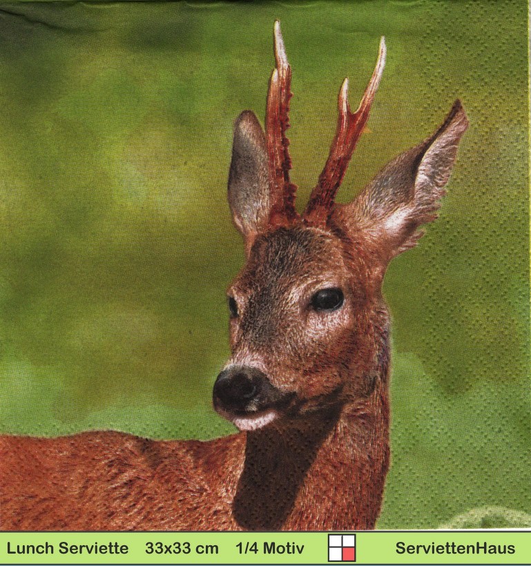 Hirsch mit Reh - 1 Lunch Serviette