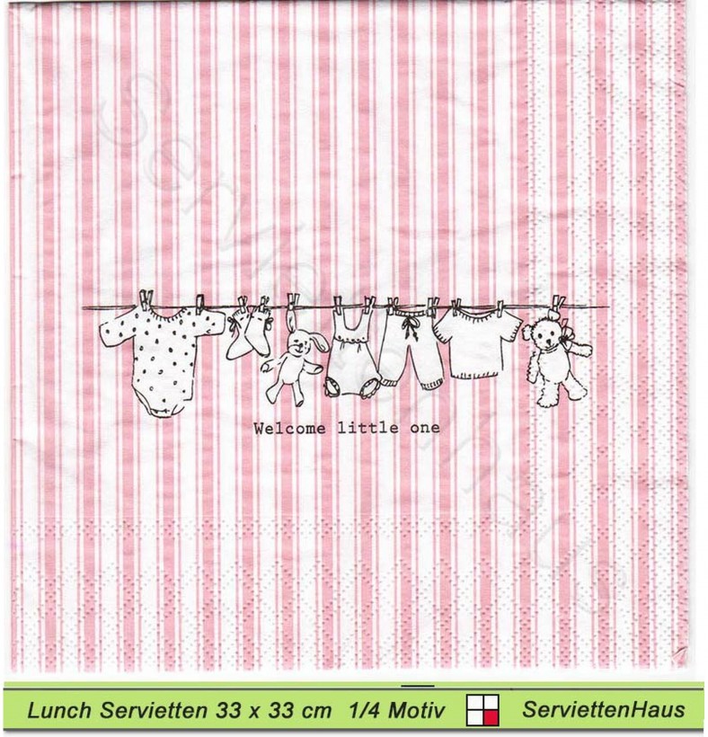 Baby - Baby Welcome little one - rosa - 1 Lunch Serviette