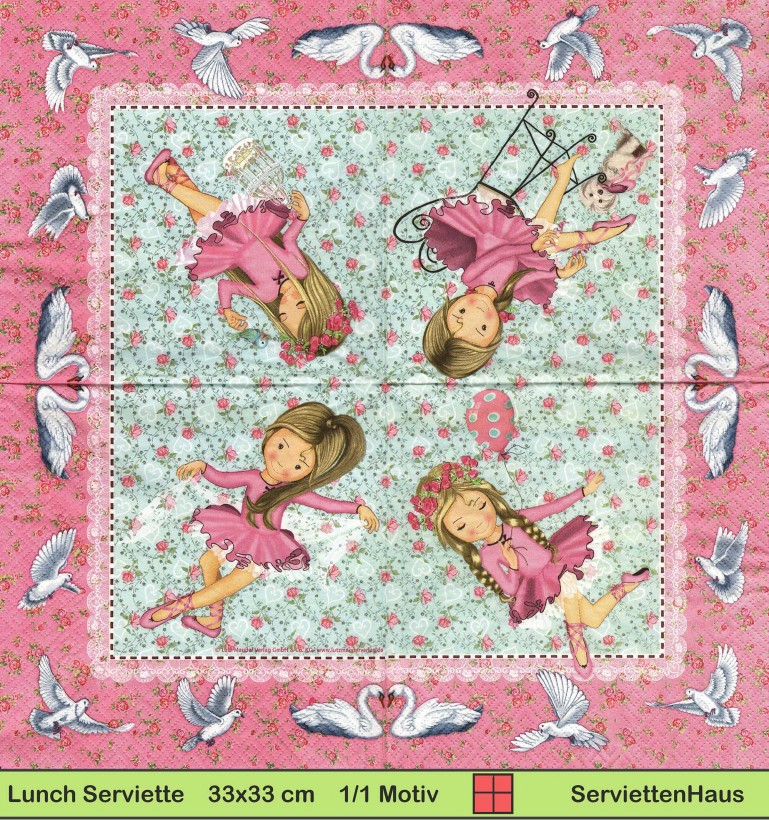 Lutz Mauder - Kleine Ballerina - 1 Lunch Serviette - Vier verschiedene Motive