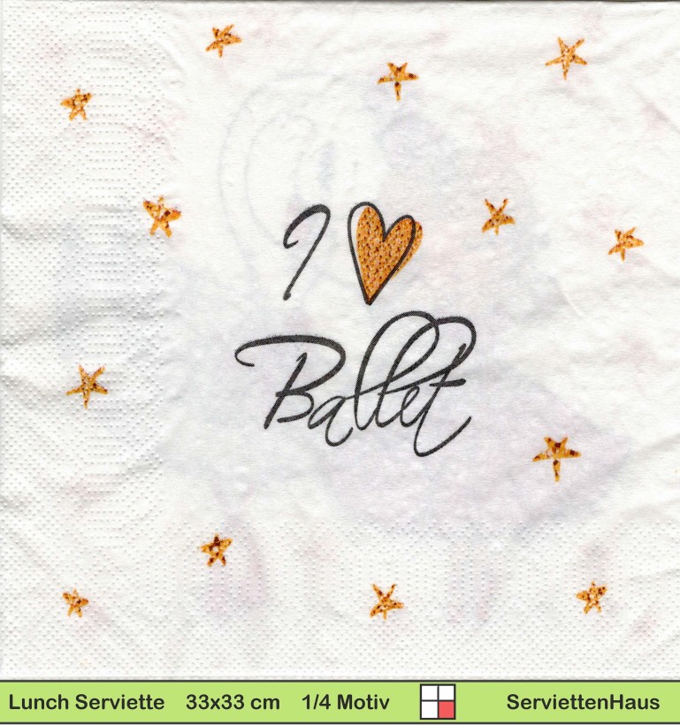 Ballett Prinzessin mit Schwan - 1 Lunch Serviette