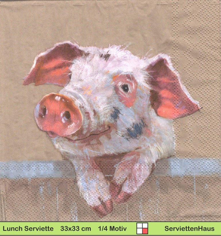Bauernhof - Unser niedliches Schwein - 1 Lunch Serviette