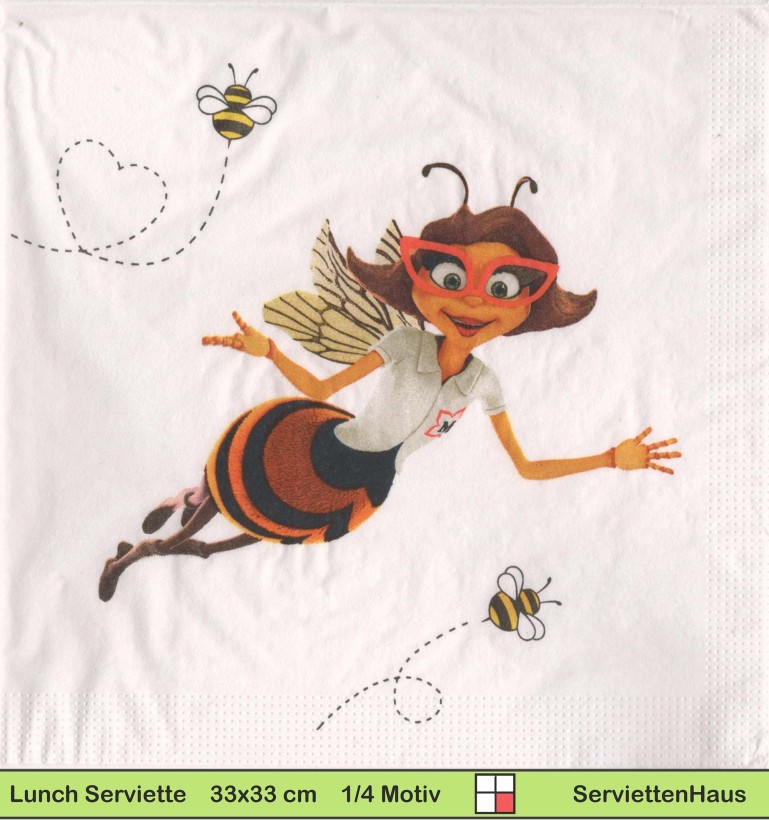 Biene mit Brille - 1 Lunch Serviette