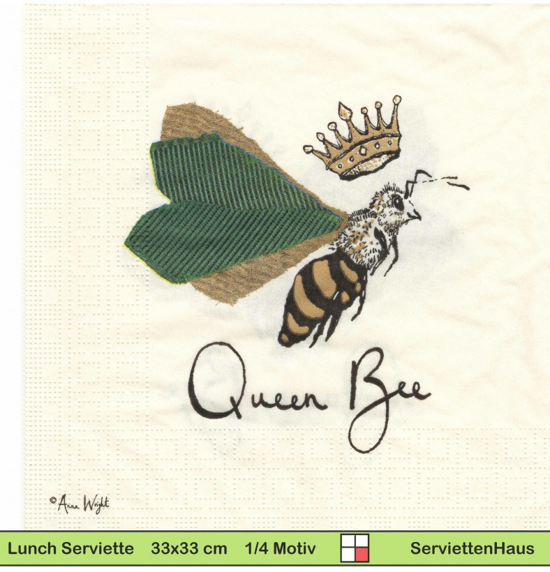 Queen Bee Bienenkönigin - 1 Lunch Serviette