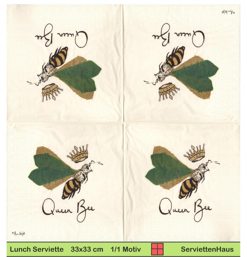 Queen Bee Bienenkönigin - 1 Lunch Serviette