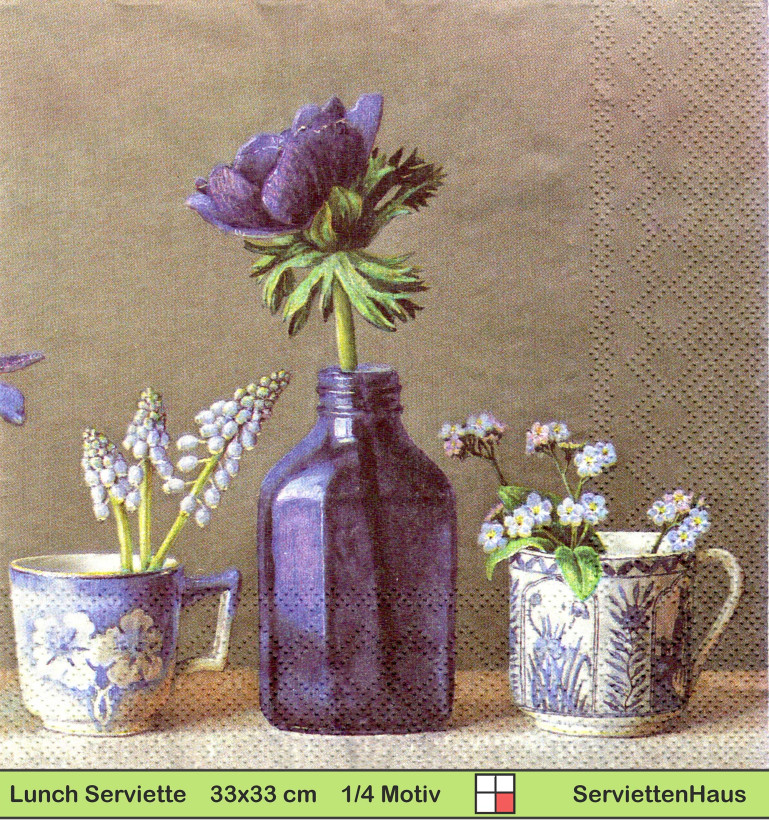 Blumen in Vase - 1 Lunch Serviette