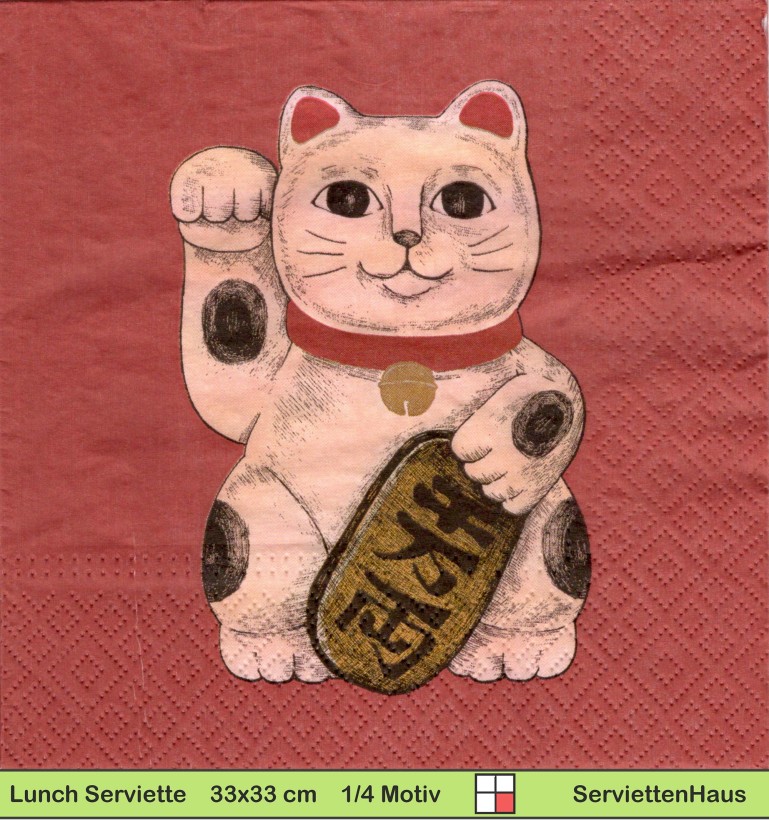 Asien - Chinesiche Katze - 1 Lunch Serviette