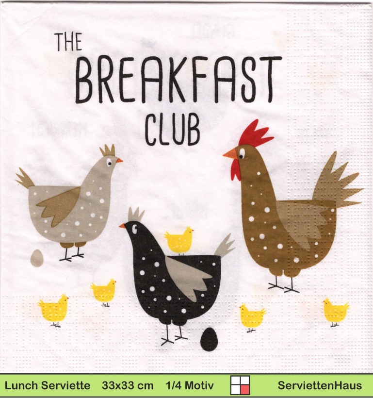 Hühner als The Breakfast Club - 1 Lunch Serviette
