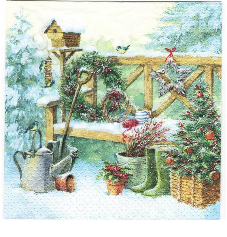 Der Garten im Winter - 1 Lunch Serviette