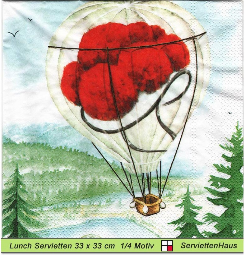 Deutschland - Schwarzwald -  Heissluftballon mit Bollen - 1 Lunch Serviette