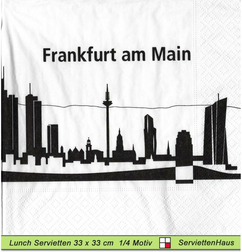 Deutschland - Stadt Frankfurt am Main Skyline - 1 Lunch Serviette
