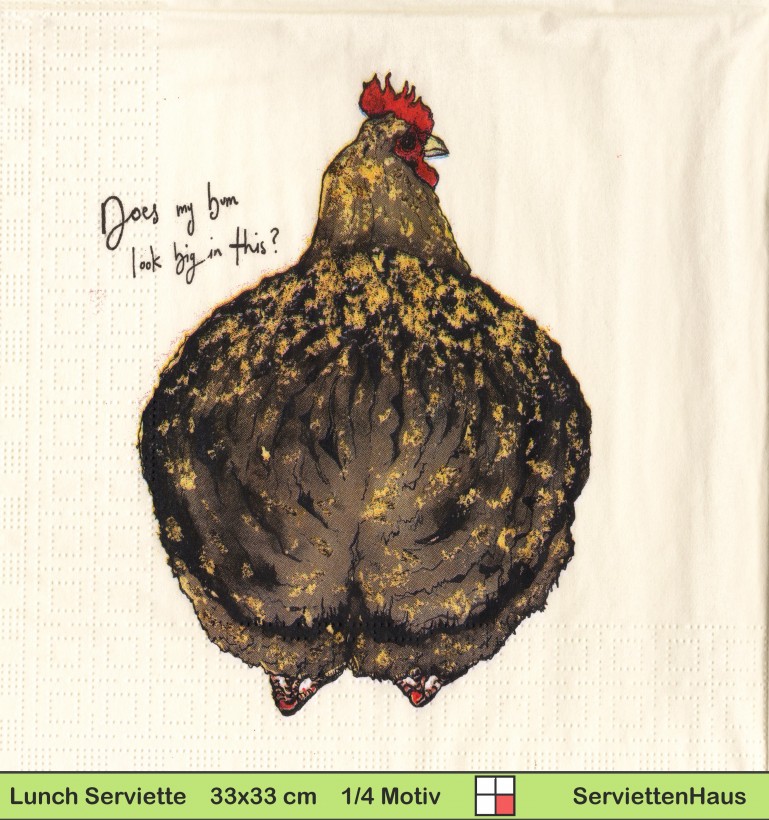 Aufgeplustertes Huhn - 1 Lunch Serviette