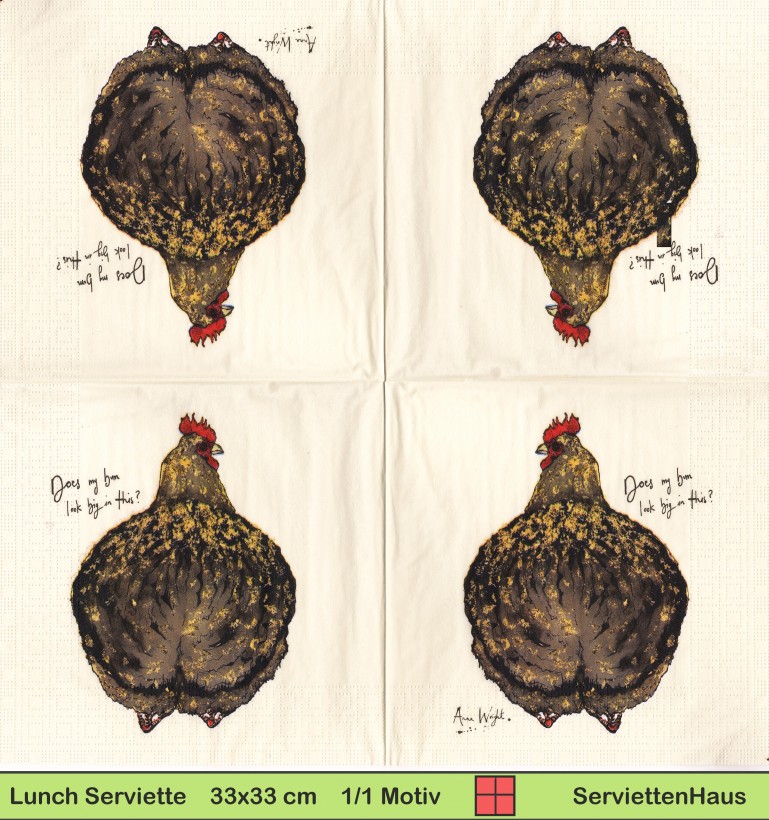 Aufgeplustertes Huhn - 1 Lunch Serviette