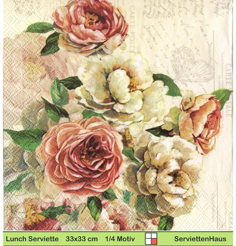 Die Rose Elisabeth - 1 Lunch Serviette