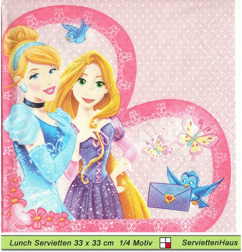 Disney Cinderella und Rapunzel - 1 Lunch Serviette