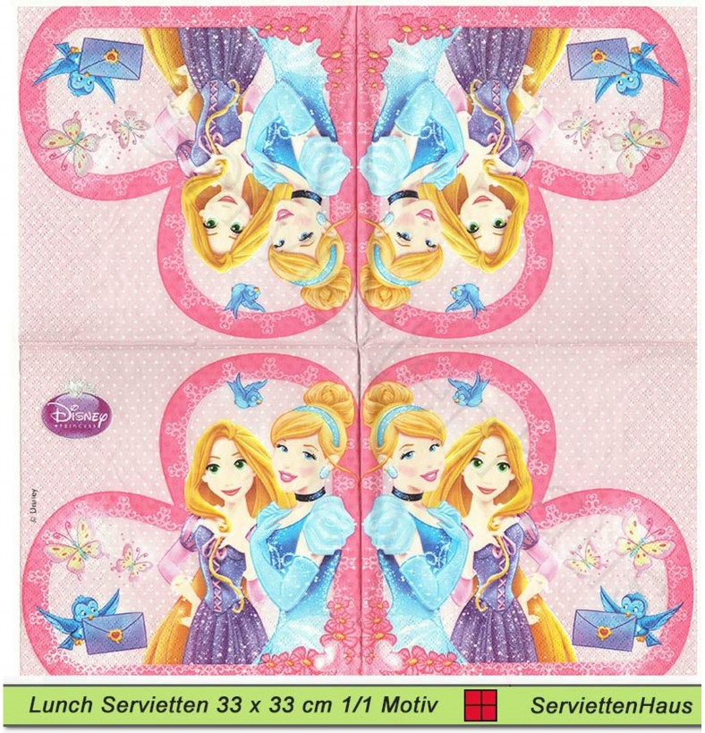 Disney Cinderella und Rapunzel - 1 Lunch Serviette