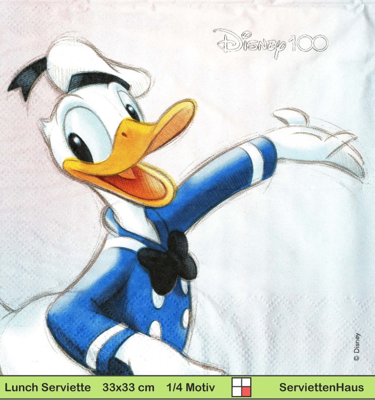 100 Jahre Disney - Donald Duck - 1 Lunch Serviette