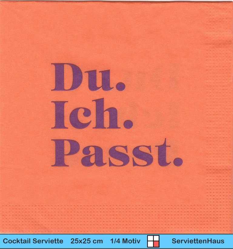 Du Ich Passt - 1 Cocktail Serviette