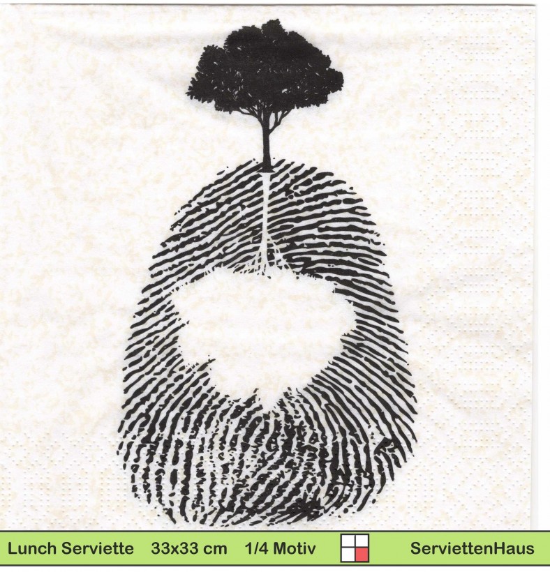Ein Baum auf der Fingerkuppe - 1 Lunch Serviette