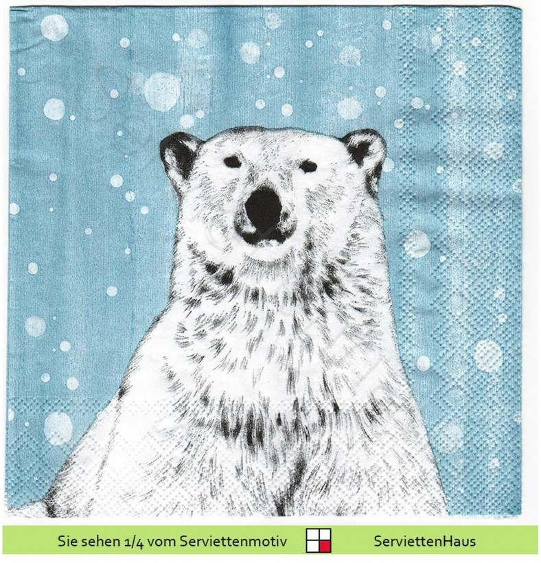 Eisbär auf blau - 1 Lunch Serviette