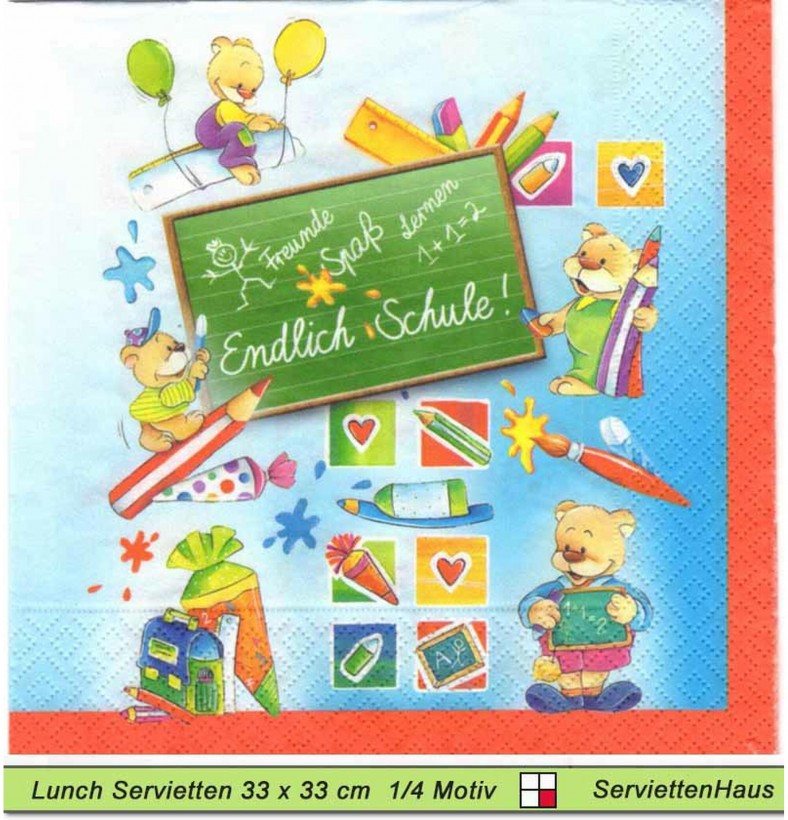 Endlich Schule - 1 Lunch Serviette