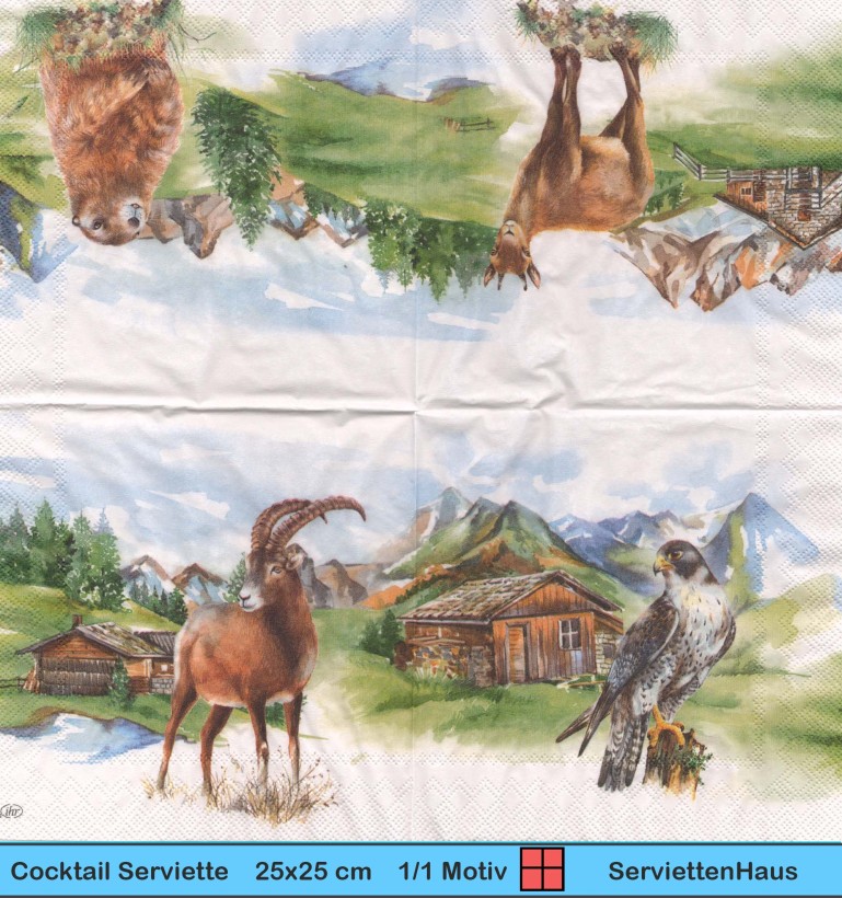 Steinbock Erdmännchen und mehr - 1 Cocktail Serviette