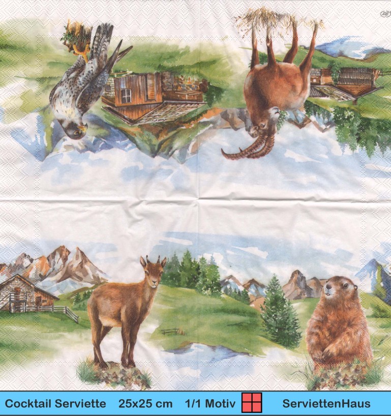 Steinbock Erdmännchen und mehr - 1 Cocktail Serviette
