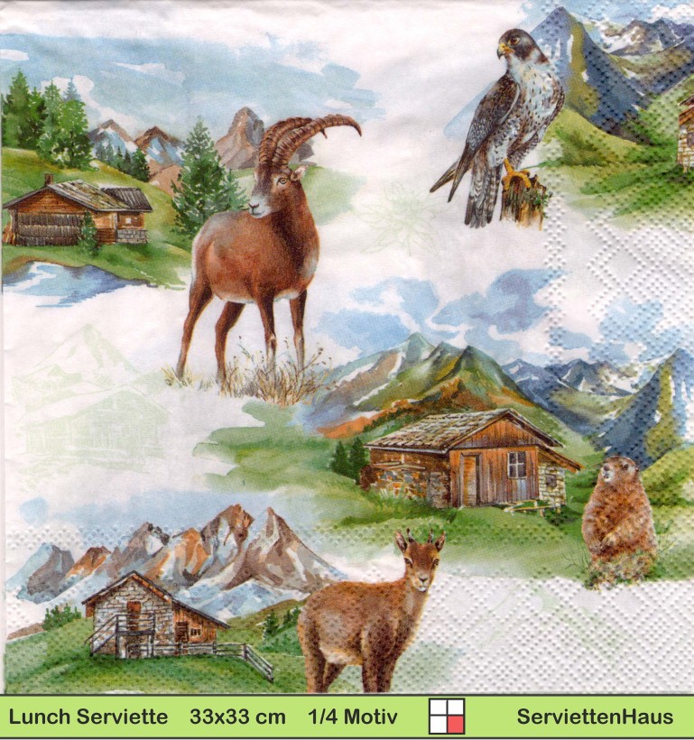 Steinbock Erdmännchen und mehr - 1 Lunch Serviette
