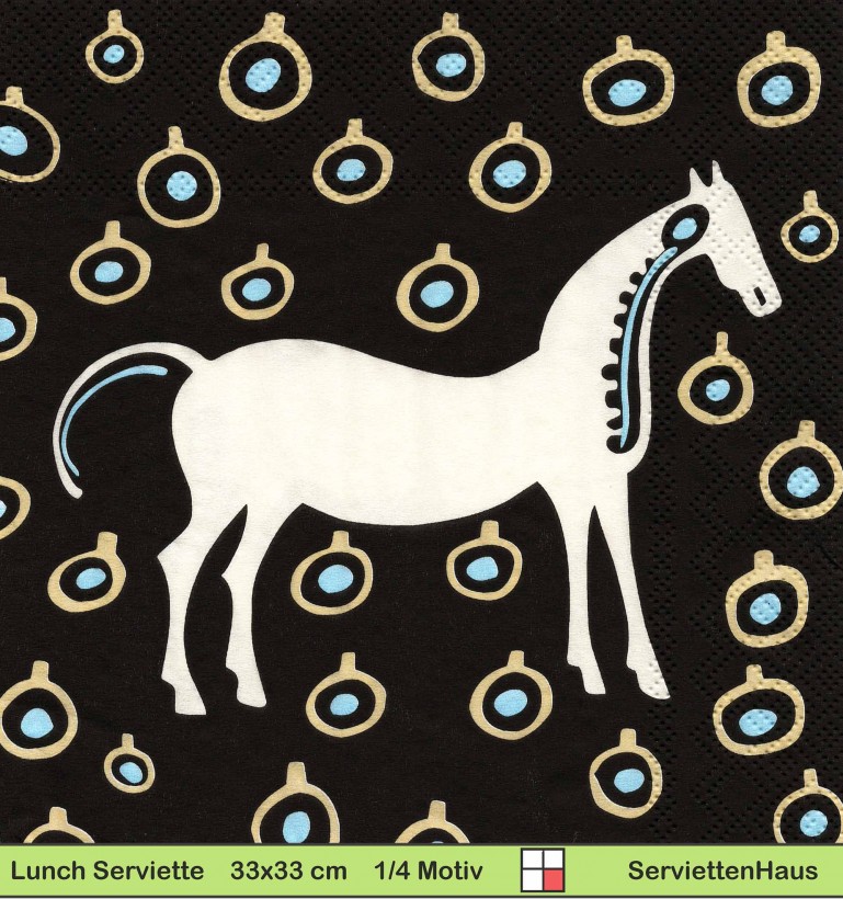 Marimekko - Gezeichnetes Pferd - 1 Lunch Serviette