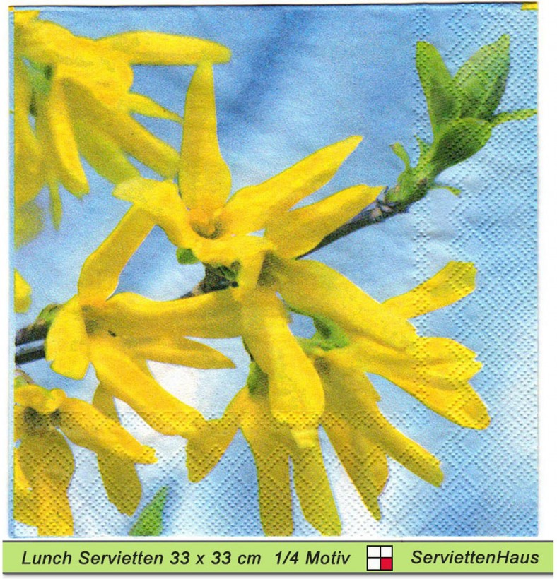 Forsythien im Frühlingswind - 1 Lunch Serviette