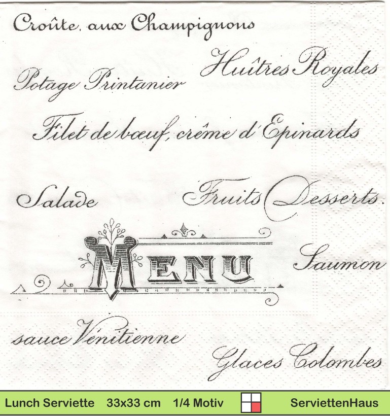 Sagen Vintage Design - Menu - 1 Lunch Serviette