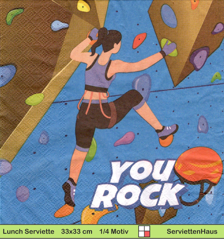You Rock Frau in der Kletterwand - 1 Lunch Serviette