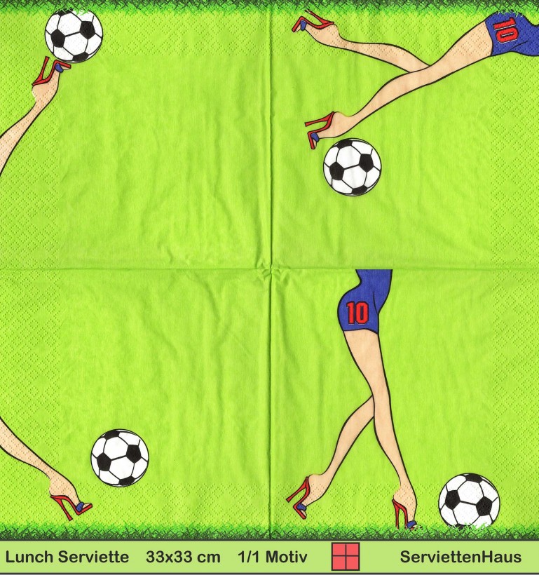 Frauenfußball vier verschiedene Motive - 1 Lunch Serviette