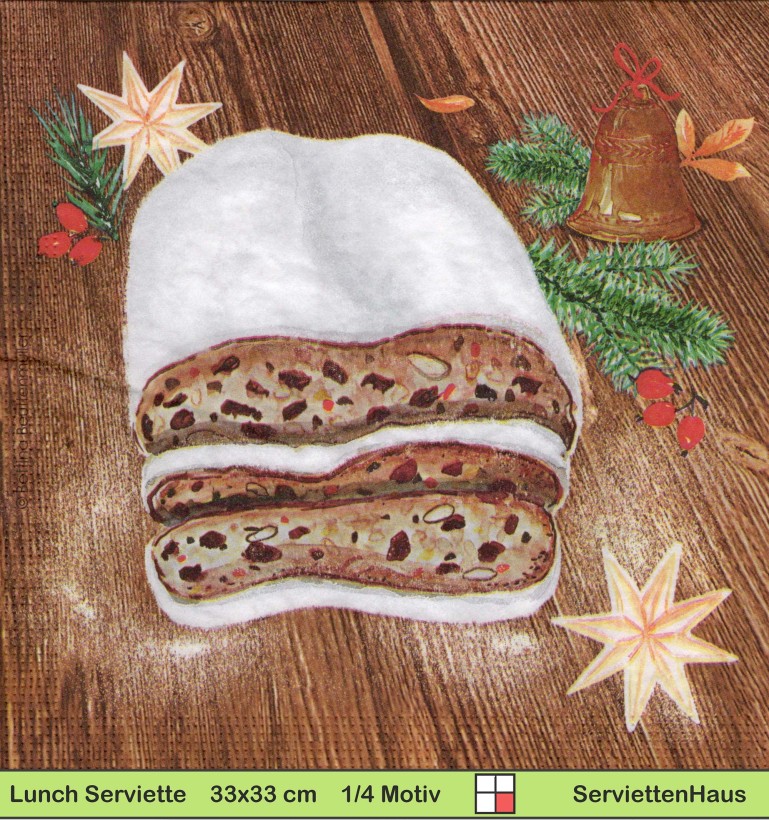 Frisch gebackener Christstollen - 1 Lunch Serviette