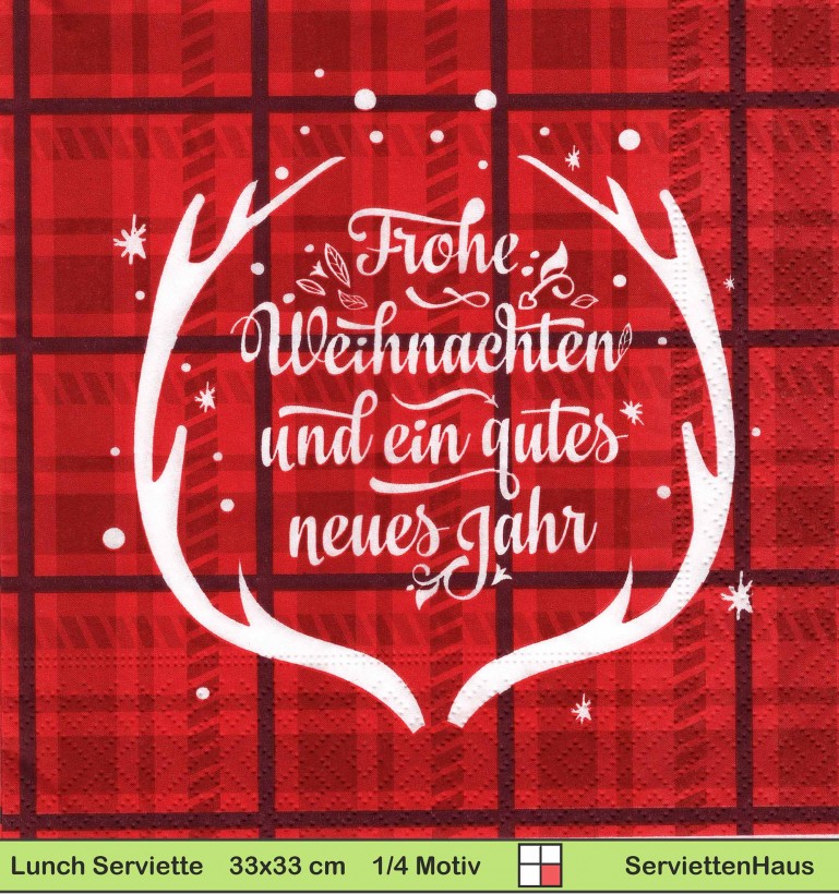 Frohe Weihnachten und ein gutes neues Jahr - 1 Lunch Serviette