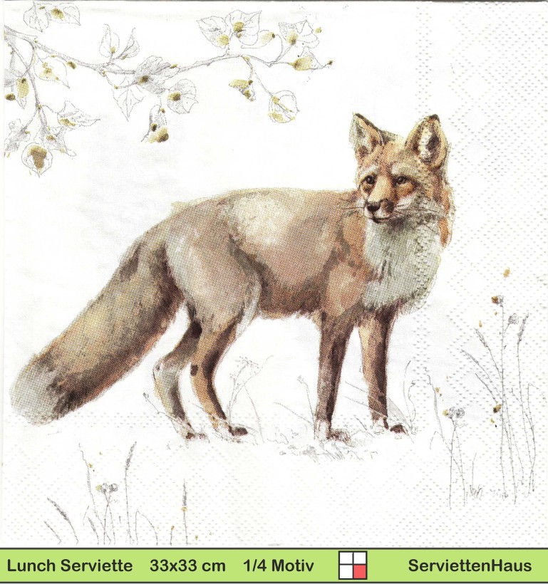 Fuchs im Schnee - 1 Lunch Serviette