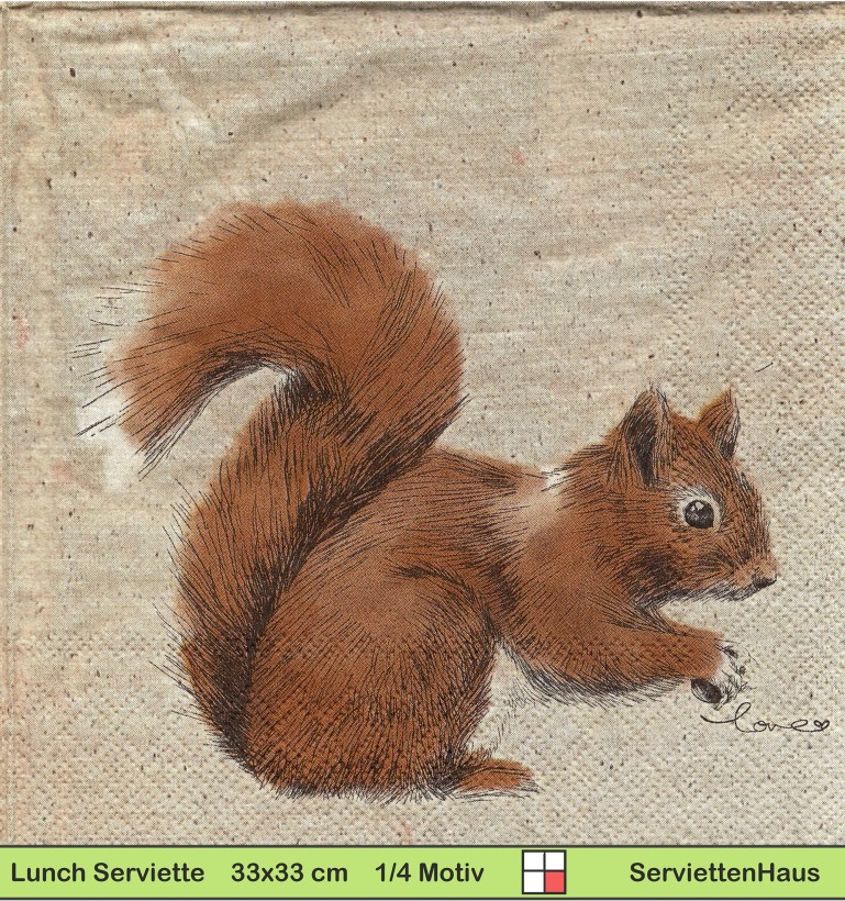 Eichhörnchen und Fuchs - 1 Lunch Serviette