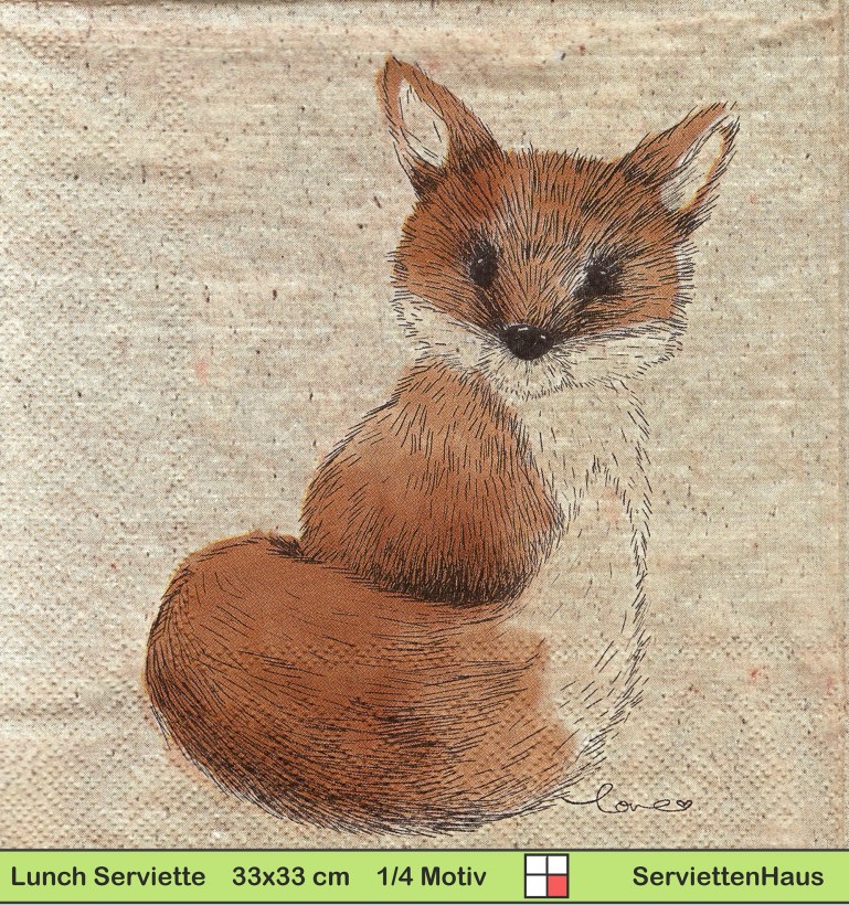 Eichhörnchen und Fuchs - 1 Lunch Serviette