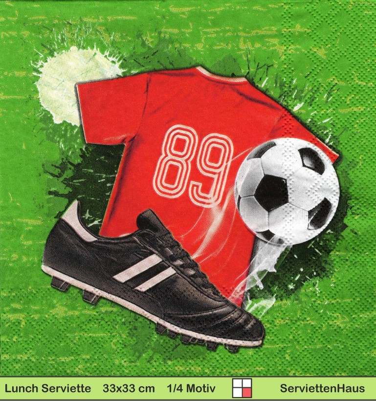 Fußballschuhe Fußball und Trikot - 1 Lunch Serviette