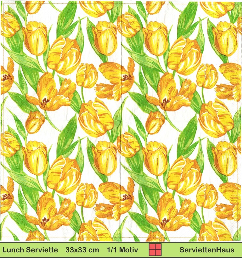 Gelbe Tulpen überall - 1 Lunch Serviette