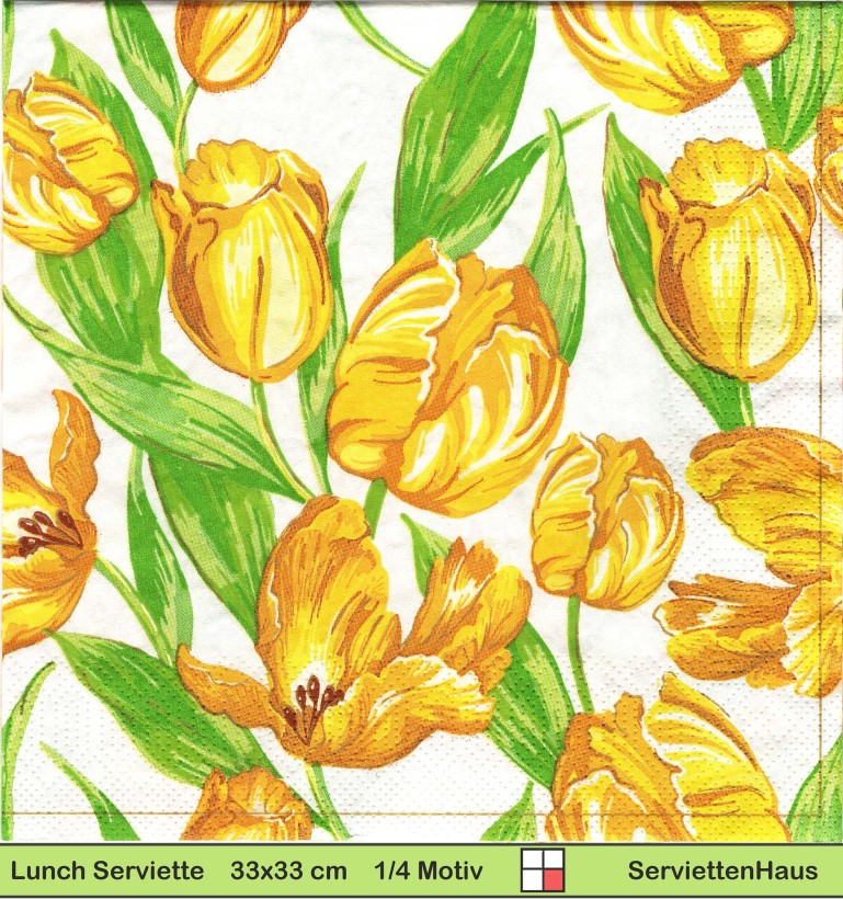 Gelbe Tulpen überall - 1 Lunch Serviette