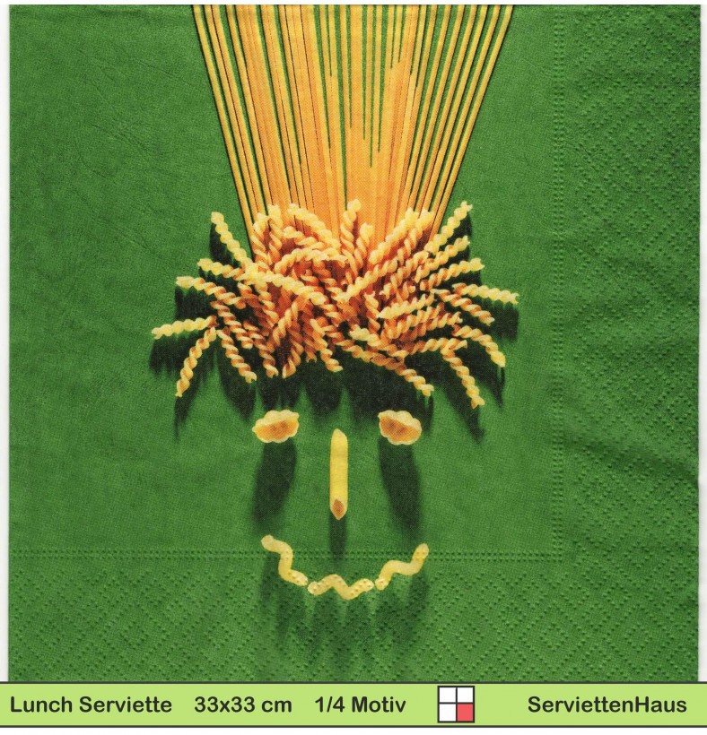 Gesicht aus Spagetti - 1 Lunch Serviette