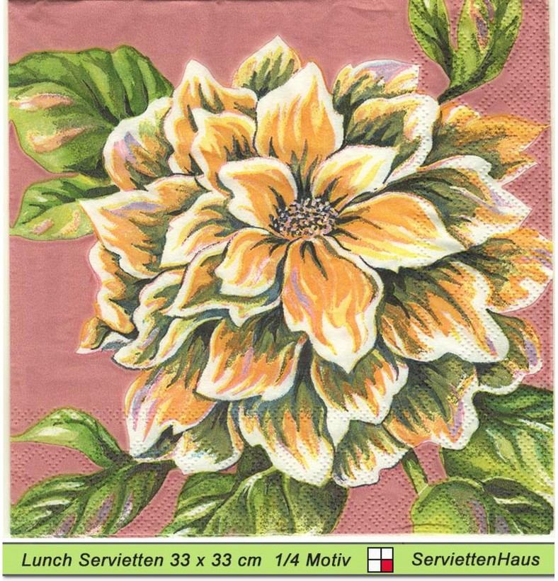 Gezeichnete Dahlie - 1 Lunch Serviette
