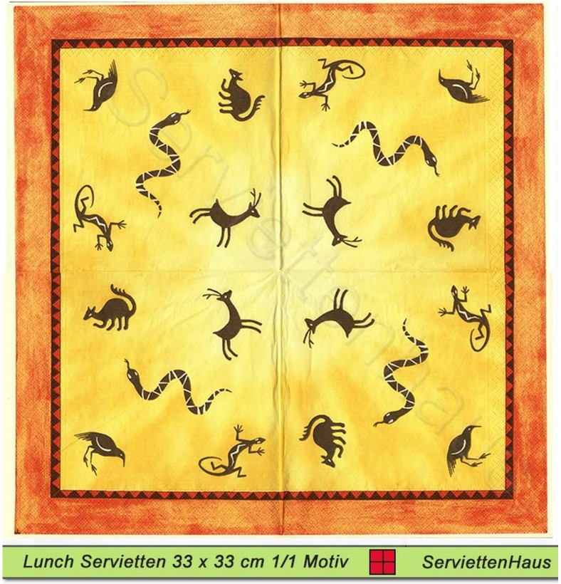 Gezeichnete Kiwi Salamander Reh - 1 Lunch Serviette