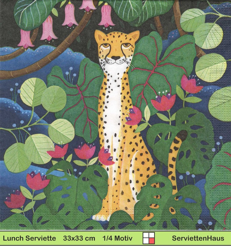 Cheetah Leopard im Dschungel - 1 Lunch Serviette