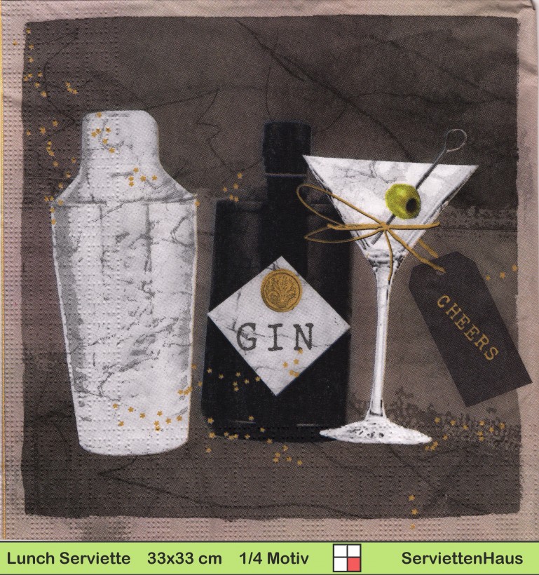 Gin und Martini - 1 Lunch Serviette