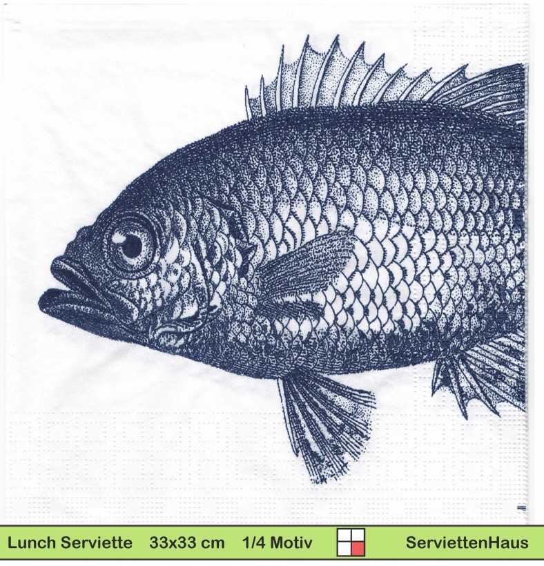 Großer Fisch - 1 Lunch Serviette