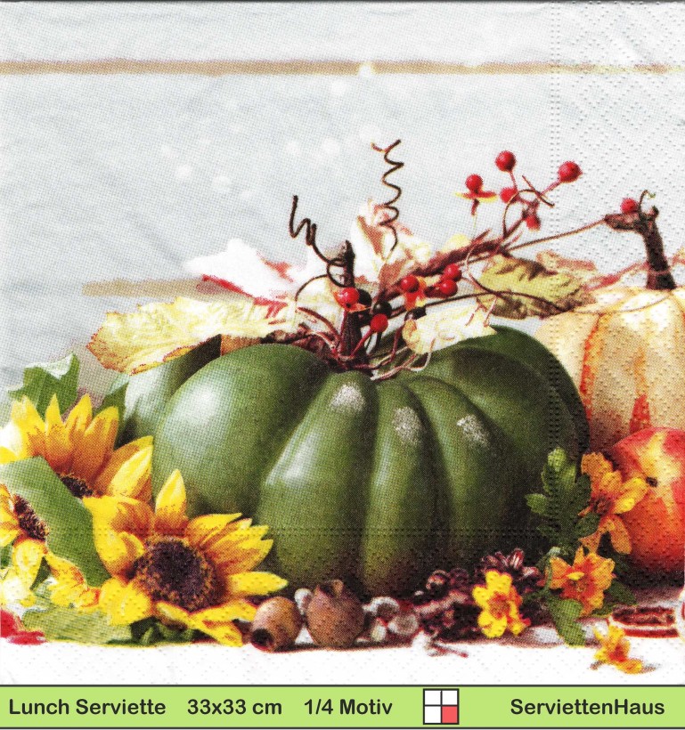 Sonnenblumen und Kürbisse - Lunch Serviette