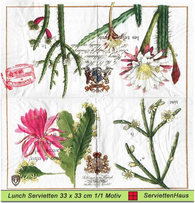 Guatemala - Chinesicher Hibiscus - 1 Lunch Serviette - halbes Motiv