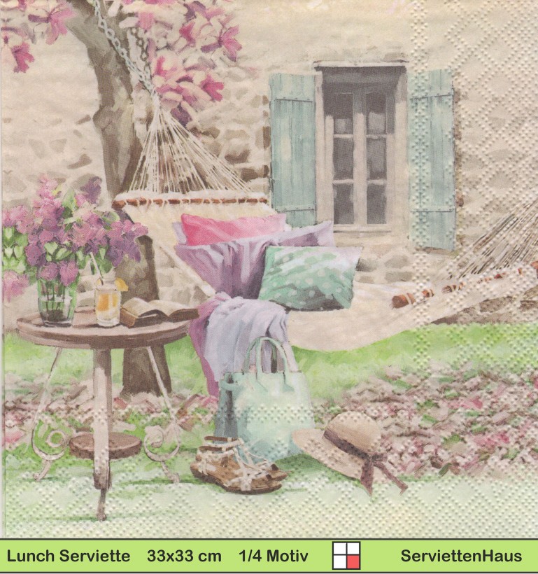 Ausspannen im Garten in der Händematte - 1 Lunch Serviette