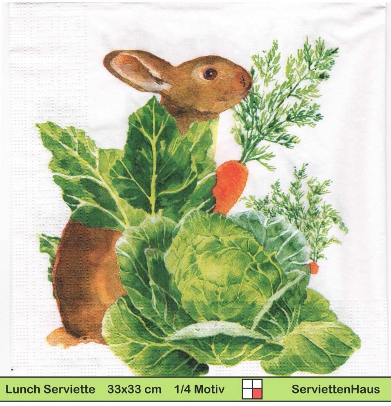 Hase im Gemüsebeet - 1 Lunch Serviette